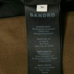 مملوكة مسبقًا Sandro Brown Wool Blend Cargo Mini Skirt S