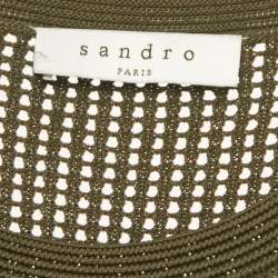 Pre Owned Sandro Green Open Knit Flared Short Dress L