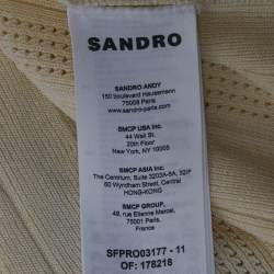 مملوكة مسبقًا Sandro Cream Pointelle Knit Flared Midi Dress S