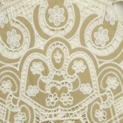 Pre Owned Sandro Light Green Guipure Lace Cut Out Midi Dress L