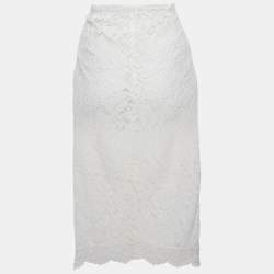 مملوكة مسبقًا Sandro White Lace Asymmetric Mini Skirt L
