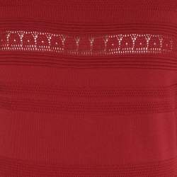 مملوكة مسبقًا Sandro Red Stretch Knit Midi Dress M