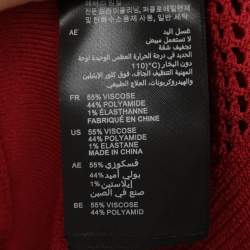 مملوكة مسبقًا Sandro Red Stretch Knit Midi Dress M