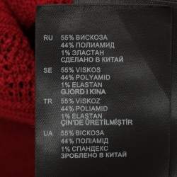 مملوكة مسبقًا Sandro Red Stretch Knit Midi Dress M