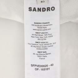 مملوكة مسبقًا Sandro Blue Pinstripe Satin Blazer and Pants Set S/M