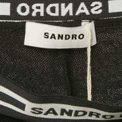 Pre Owned Sandro Black Monogram Jersey Leggings S