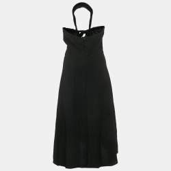 Pre Owned Sandro Black Crepe Tied Backless Dress S