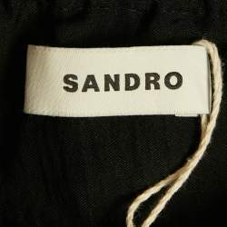 Pre Owned Sandro Black Crepe Tied Backless Dress S