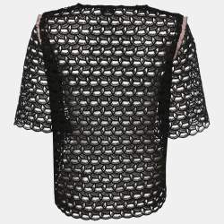 Pre Owned سندرو توب شفاف باللون الأسود مقاس صغير