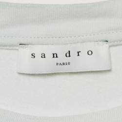 مملوكة مسبقًا Sandro Blue Flocked Jersey T-Shirt L