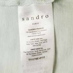 مملوكة مسبقًا Sandro Blue Flocked Jersey T-Shirt L