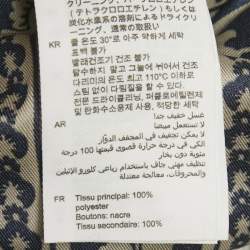 Pre Owned فستان ساندرو أزرق بطبعة زهور حرير فالنتينا برقبة على شكل V ميدي صغير الحجم