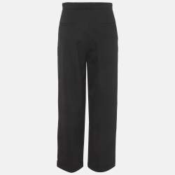 مملوكة مسبقًا Sandro Black Gabardine Tosca Straight-Leg Trousers S