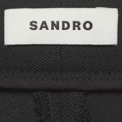 مملوكة مسبقًا Sandro Black Gabardine Tosca Straight-Leg Trousers S