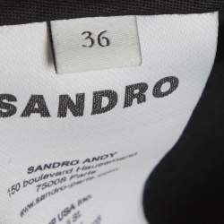 مملوكة مسبقًا Sandro Black Gabardine Tosca Straight-Leg Trousers S