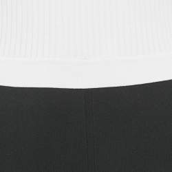 Pre Owned فستان ساندرو أبيض/أسود مضلع متوسط صغير الحجم