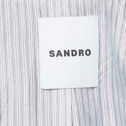 Pre Owned بليزر ساندرو كحلي غاباردين بصدرٍ مزدوج مقاس صغير