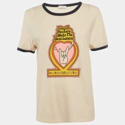 مملوكة مسبقًا Sandro Pink Printed Jersey T-Shirt M