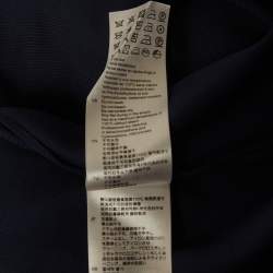 Pre Owned Sandro Navy Blue Satin Eloy Lace-Inset Maxi Dress M