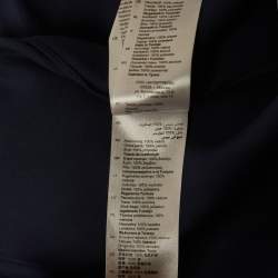 Pre Owned Sandro Navy Blue Satin Eloy Lace-Inset Maxi Dress M