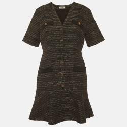 مملوكة مسبقًا Sandro Black Tweed Gwendoline Mini Dress L