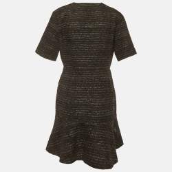 Pre Owned Sandro Black Tweed Gwendoline Mini Dress L