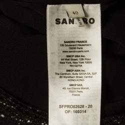 Pre Owned Sandro Black Tweed Gwendoline Mini Dress L