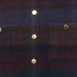 Pre Owned جاكيت ساندرو متعدد الألوان مزيج من الصوف فيلت بقبة هامشية مربعة مقاس متوسط