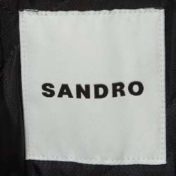 Pre Owned جاكيت ساندرو متعدد الألوان مزيج من الصوف فيلت بقبة هامشية مربعة مقاس متوسط