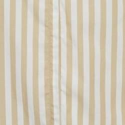 Pre Owned Sandro Beige & White Striped Cotton & Lace Shirt M