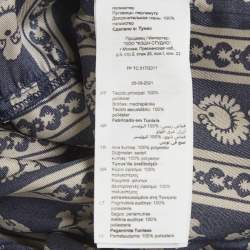 مملوكة مسبقًا فستان ساندرو أزرق بطبعة زهور حرير فالنتينا برقبة على شكل V ميدي صغير الحجم