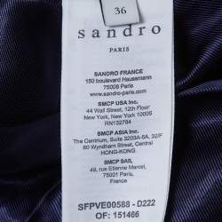 Pre Owned Sandro Blue/White Houndstooth Double Breasted Jacket S