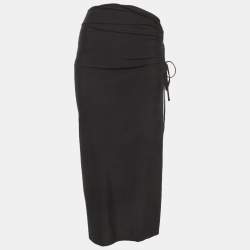 Pre Owned تنورة ساندرو جيرسي مكشكشة أسود مقاس متوسط