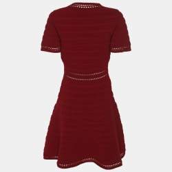 Pre Owned Sandro Burgundy Knit Short Dress L