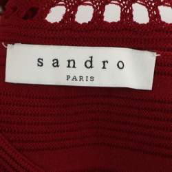 Pre Owned Sandro Burgundy Knit Short Dress L