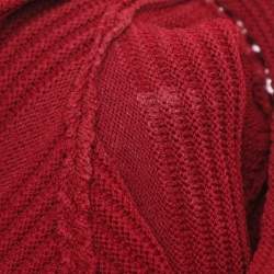 Pre Owned Sandro Burgundy Knit Short Dress L