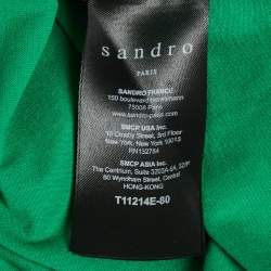 Pre Owned سندرو توب من الحرير والجيرسي باللون الأخضر مقاس صغير جداً