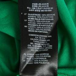 Pre Owned سندرو توب من الحرير والجيرسي باللون الأخضر مقاس صغير جداً