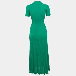 مملوكة مسبقًا Sandro Green Rib Knit Flared Maxi Dress M