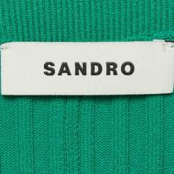 مملوكة مسبقًا Sandro Green Rib Knit Flared Maxi Dress M