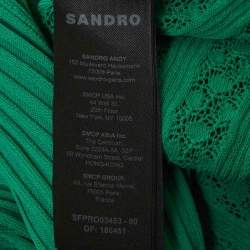 مملوكة مسبقًا Sandro Green Rib Knit Flared Maxi Dress M