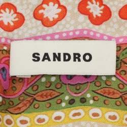 Pre Owned Sandro Multicolor Printed Satin Kimi Blouse and Pants Set M