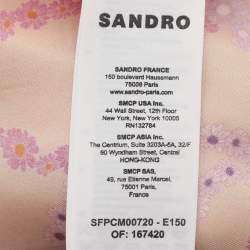 Pre Owned Sandro Multicolor Printed Satin Kimi Blouse and Pants Set M