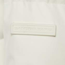 Pre Owned جاكيت ساندررو أبيض صناعي مبطن مقاس صغير