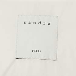 Pre Owned جاكيت ساندررو أبيض صناعي مبطن مقاس صغير