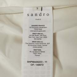 Pre Owned جاكيت ساندررو أبيض صناعي مبطن مقاس صغير