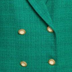 مملوكة مسبقًا بليزر ساندرو أخضر تويد بصدرٍ مزدوج مقاس كبير