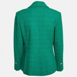 مملوكة مسبقًا بليزر ساندرو أخضر تويد بصدرٍ مزدوج مقاس كبير