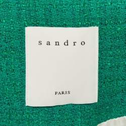 مملوكة مسبقًا بليزر ساندرو أخضر تويد بصدرٍ مزدوج مقاس كبير