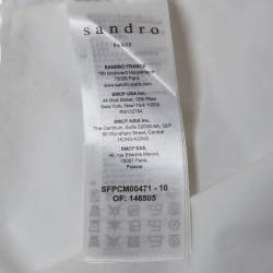 Pre Owned Sandro White Cotton Lace Collar Ernesta Blouse L
